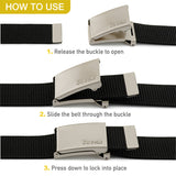 38mm Strong Black Nylon Webbing Belt with Automatic Buckle - One Size