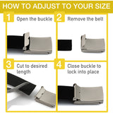 38mm Strong Black Nylon Webbing Belt with Automatic Buckle - One Size